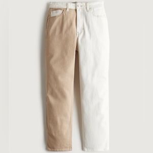 NWT Hollister High-Rise Two-Tone Mom Jeans